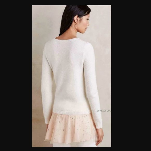 Rhinestone ALPACA+WOOL Ballerina Chiffon Sweater/Sweaterdress with Measurement M - Picture 5 of 13